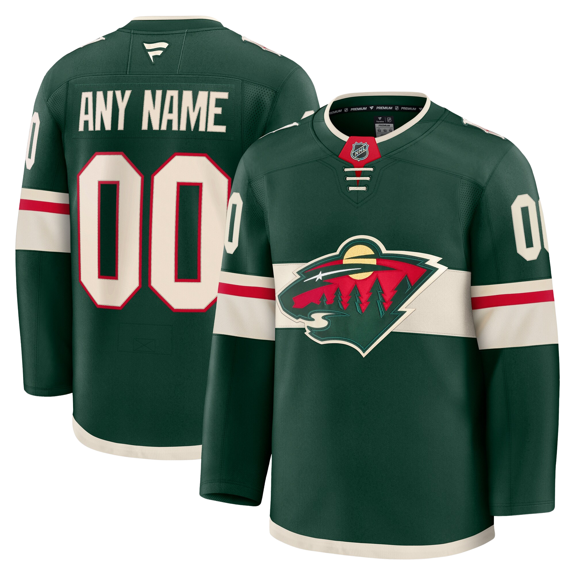 Customizable Minnesota Wild 2024 Fanatics Premium Official NHL HOME Jersey