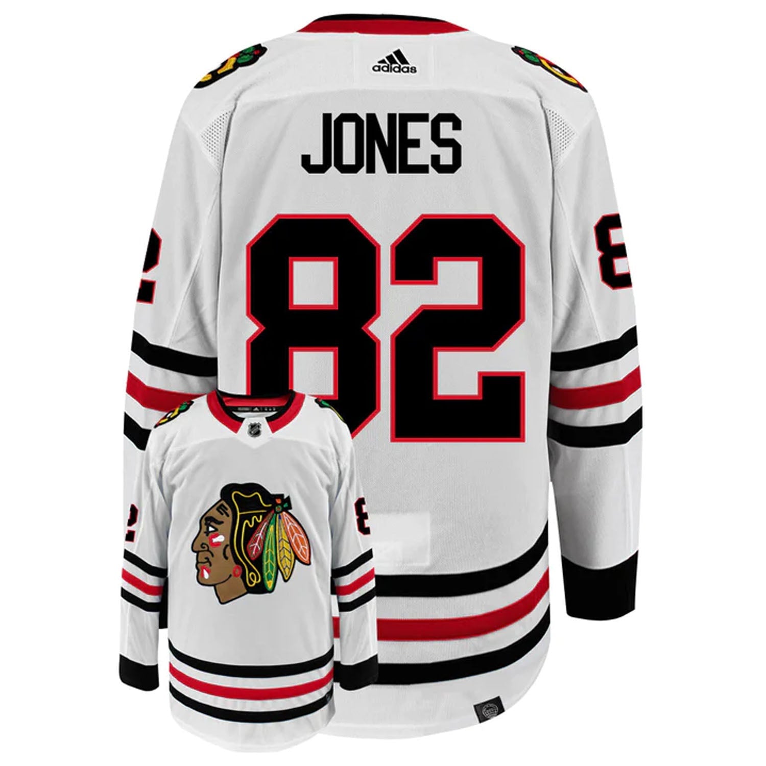 Caleb Jones Chicago Blackhawks 82 Jersey