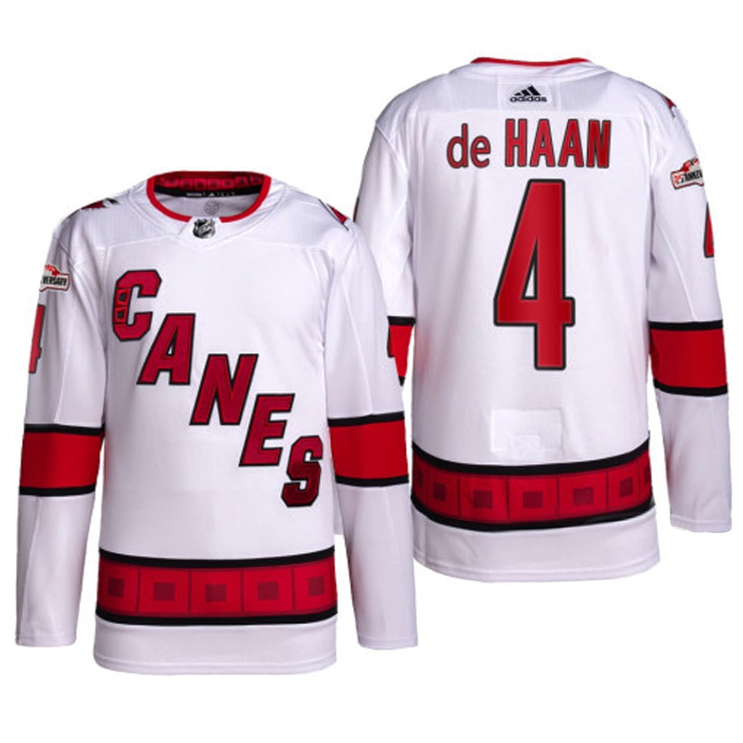 Calvin de Haan Carolina Hurricanes 4 Jersey