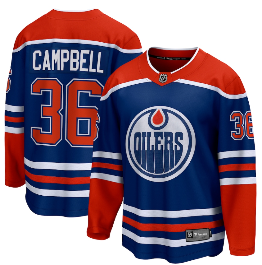 Jack Campbell Edmonton Oilers 36 Jersey
