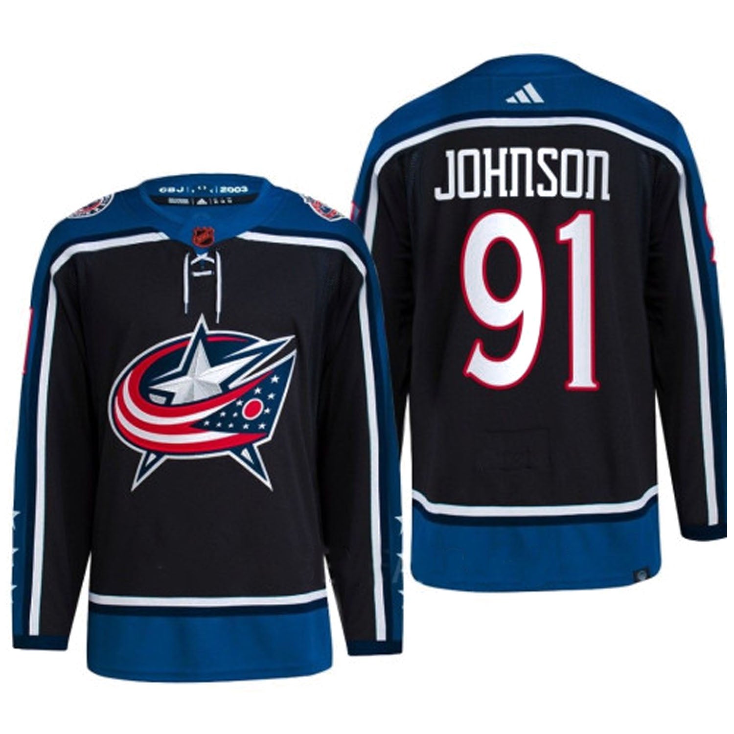Kent Johnson Columbus Blue Jackets 91 Jersey
