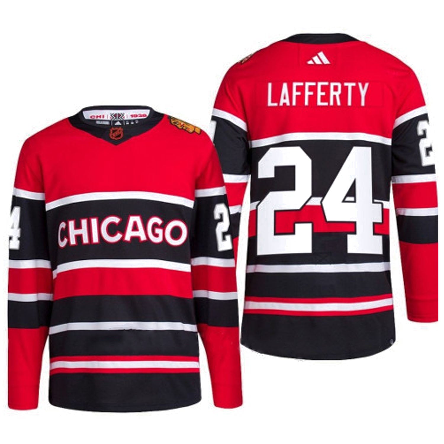 Sam Lafferty Chicago Blackhawks 24 Jersey