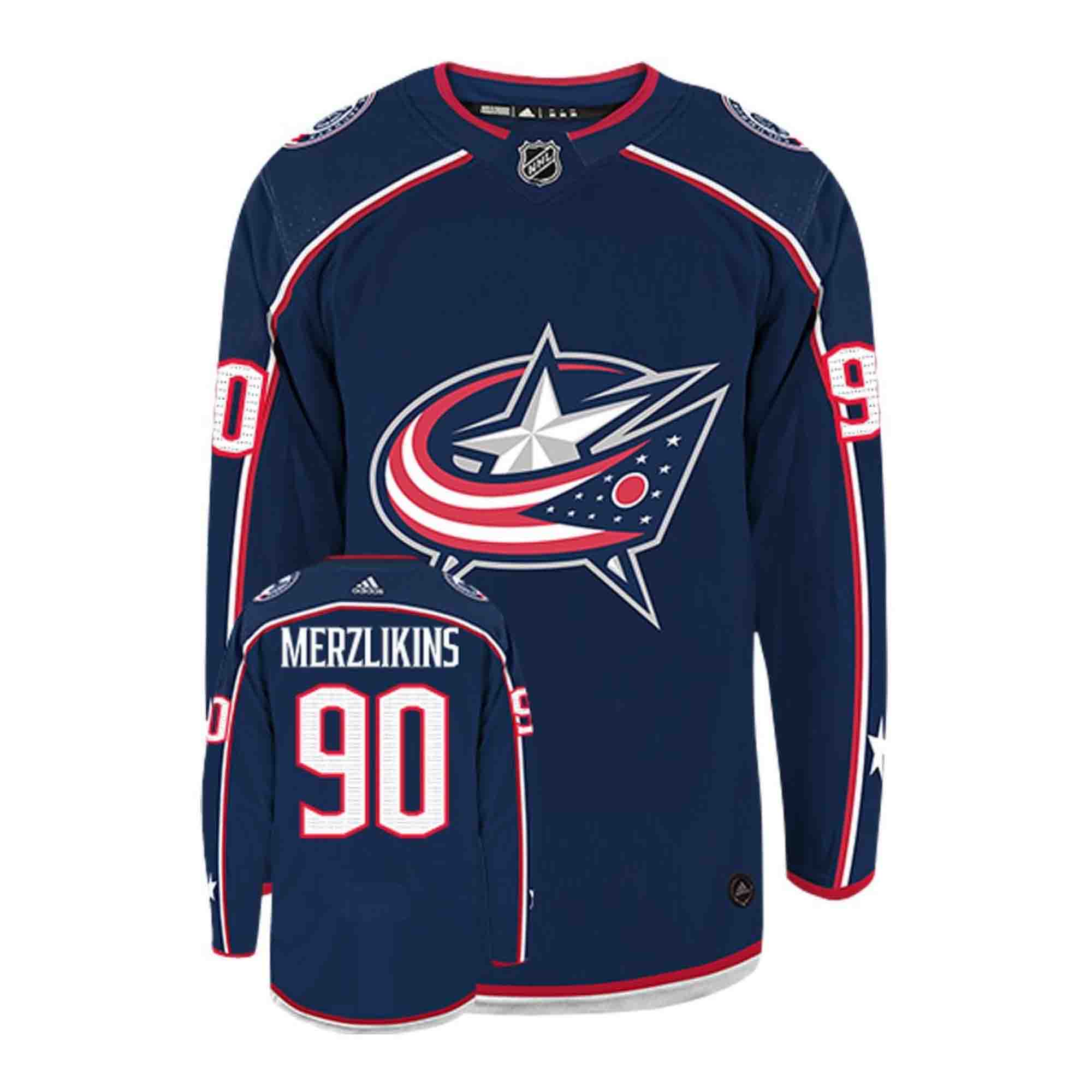 Elvis Merzlikins Columbus Blue Jackets 90 Jersey