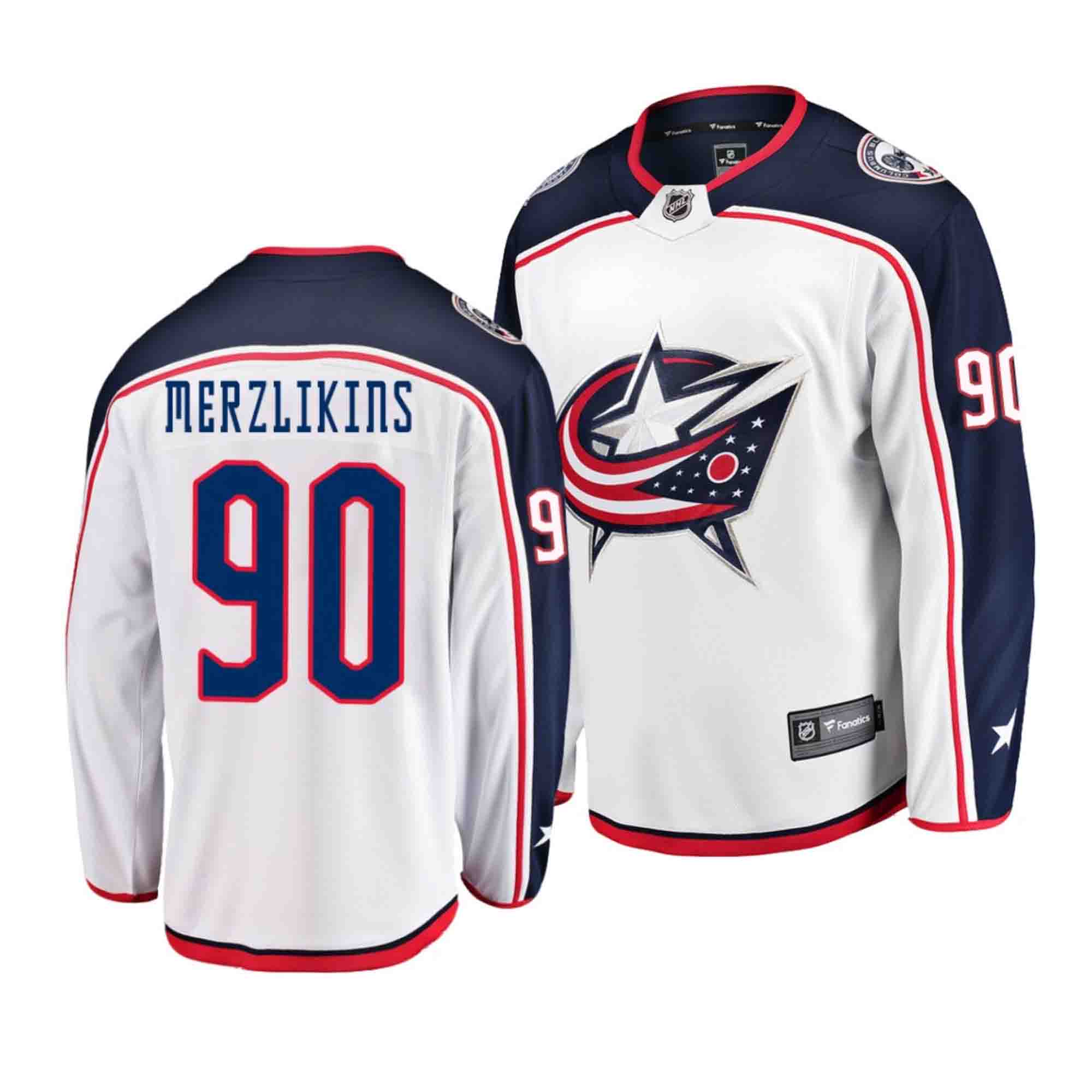 Elvis Merzlikins Columbus Blue Jackets 90 Jersey