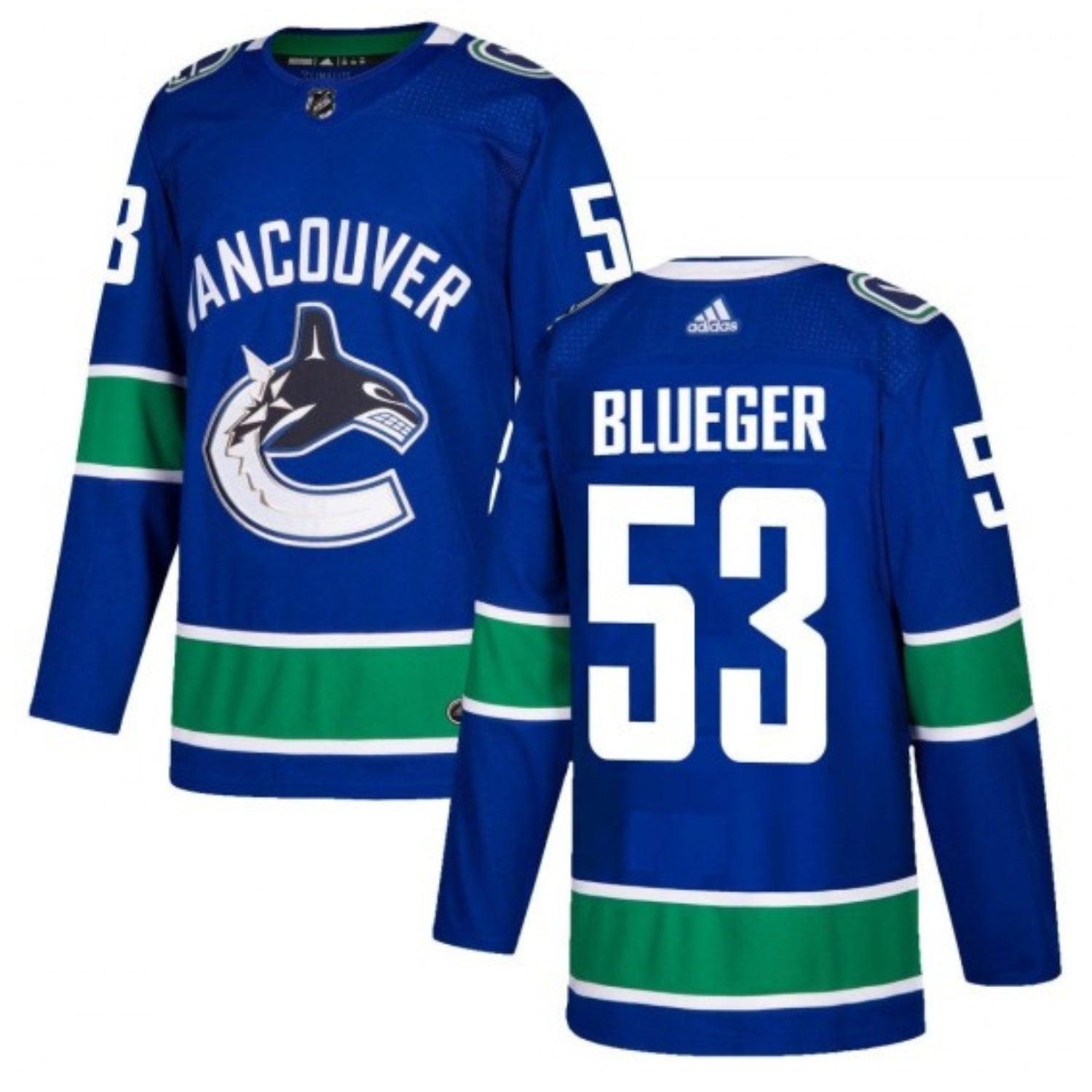 Teddy Blueger Vancouver Canucks 53 Jersey