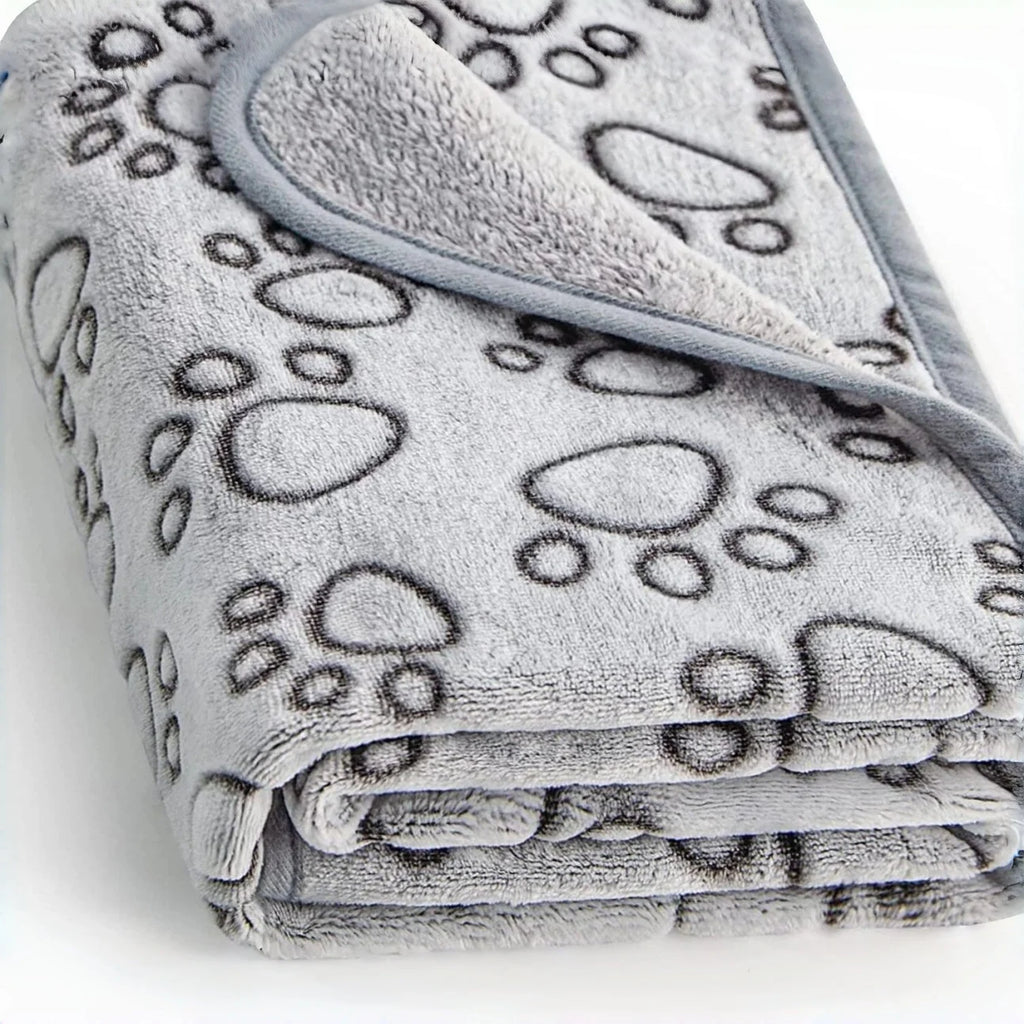 Fluffy Dog Blanket Grey Paw Puppy Products Cat Accessories Dachshund Soft Blankets Pet Supplies All Season kitten Bed Towel Mats