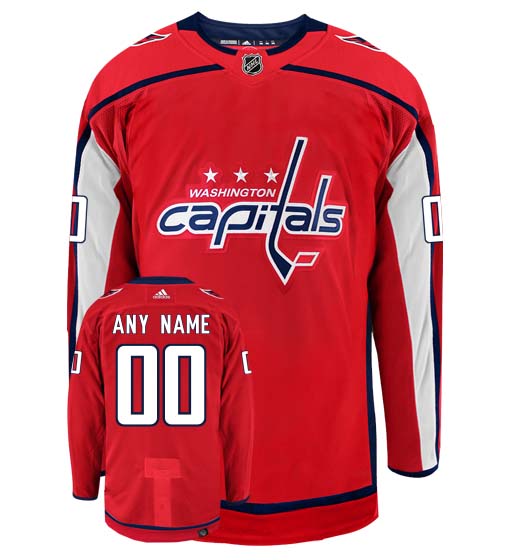 Customizable Washington Capitals Adidas Primegreen Authentic NHL Hockey Jersey