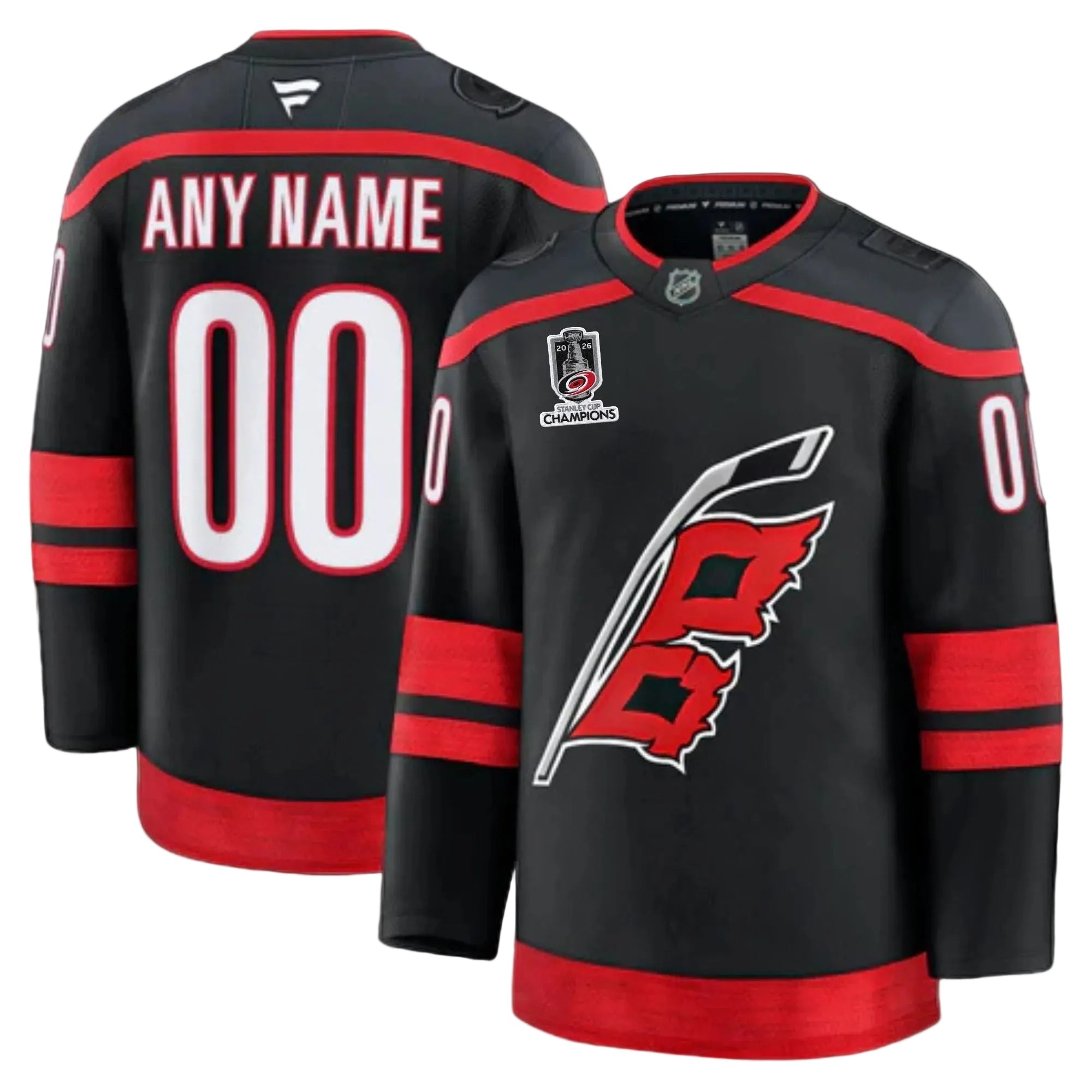 Customizable Carolina Hurricanes Fanatics Premium Official NHL Home Jersey With 2026 Stanley Cup Champions Patch