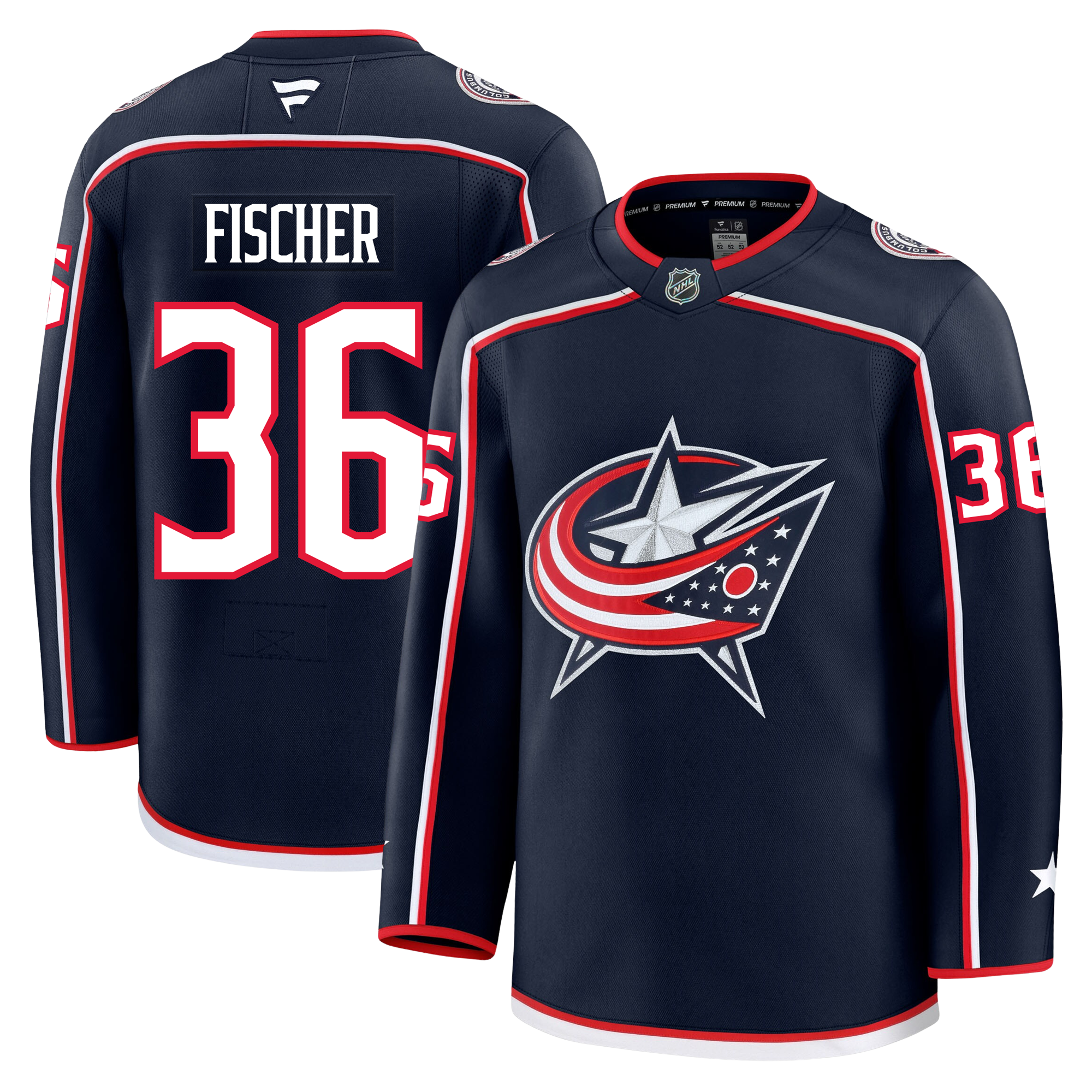 Christian Fischer Columbus Blue Jackets Fanatics Premium Home Jersey