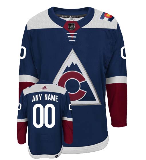 Customizable Colorado Avalanche Adidas Primegreen Authentic NHL Hockey Jersey