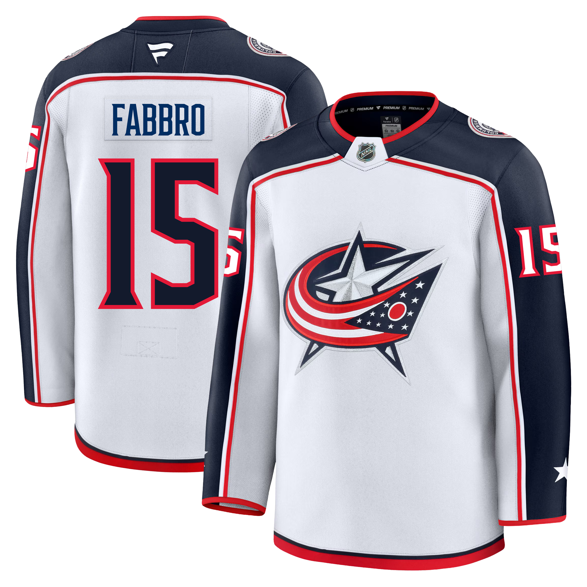 Dante Fabbro Columbus Blue Jackets Fanatics Premium Away Jersey