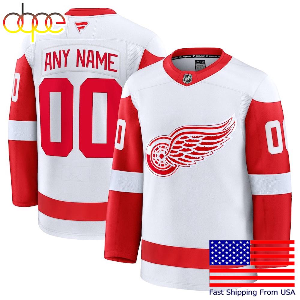 Detroit Red Wings White Away Premium Custom Hockey Jersey