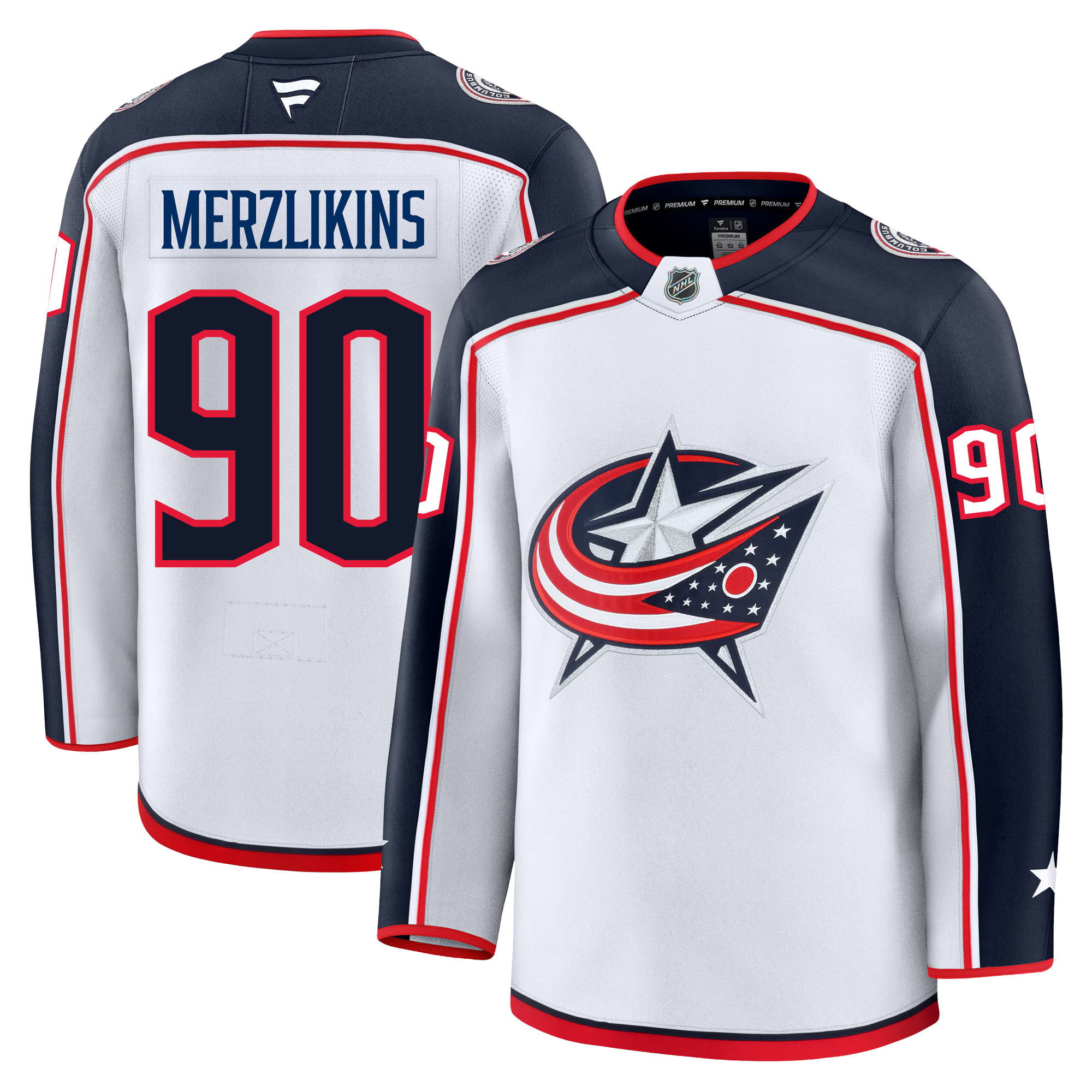 Elvis Merzlikins Columbus Blue Jackets Fanatics Premium Away Jersey