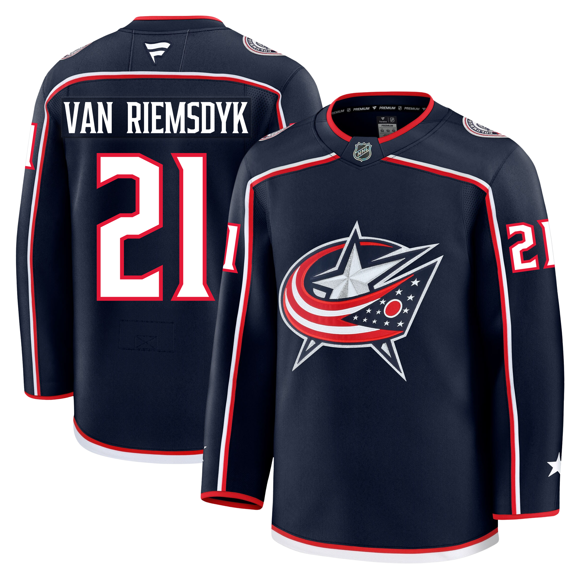 James Van Riemsdyk Columbus Blue Jackets Fanatics Premium Home Jersey