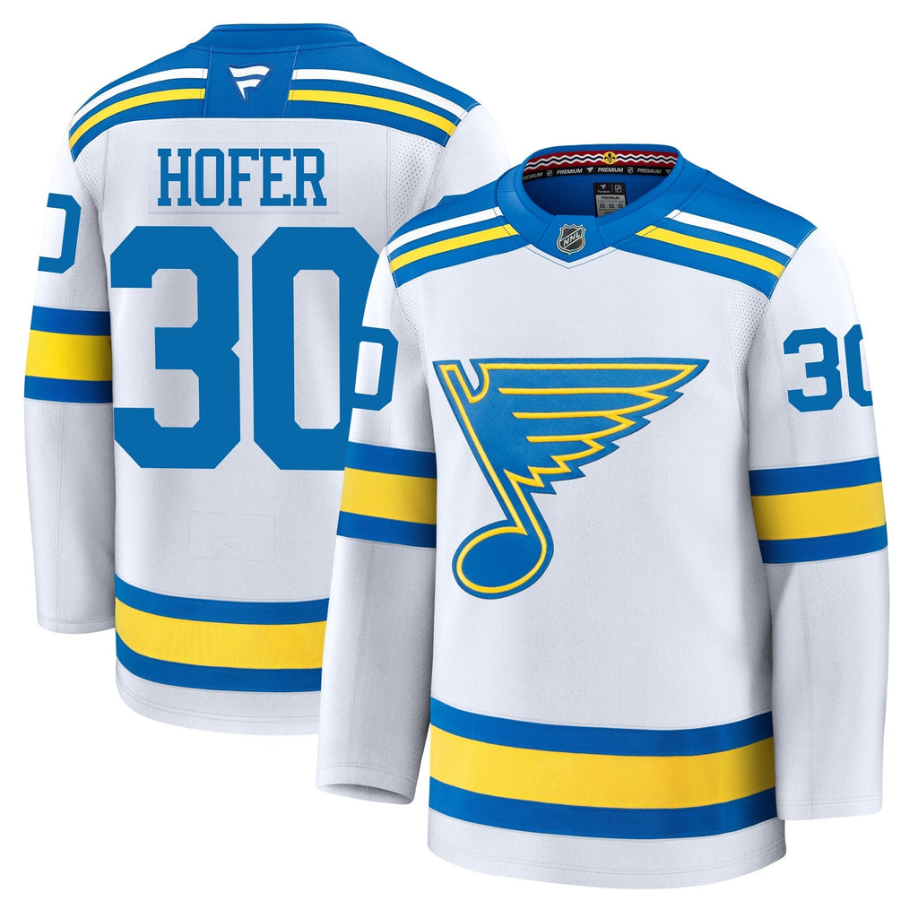 Joel Hofer St Louis Blues Fanatics Away Premium Jersey