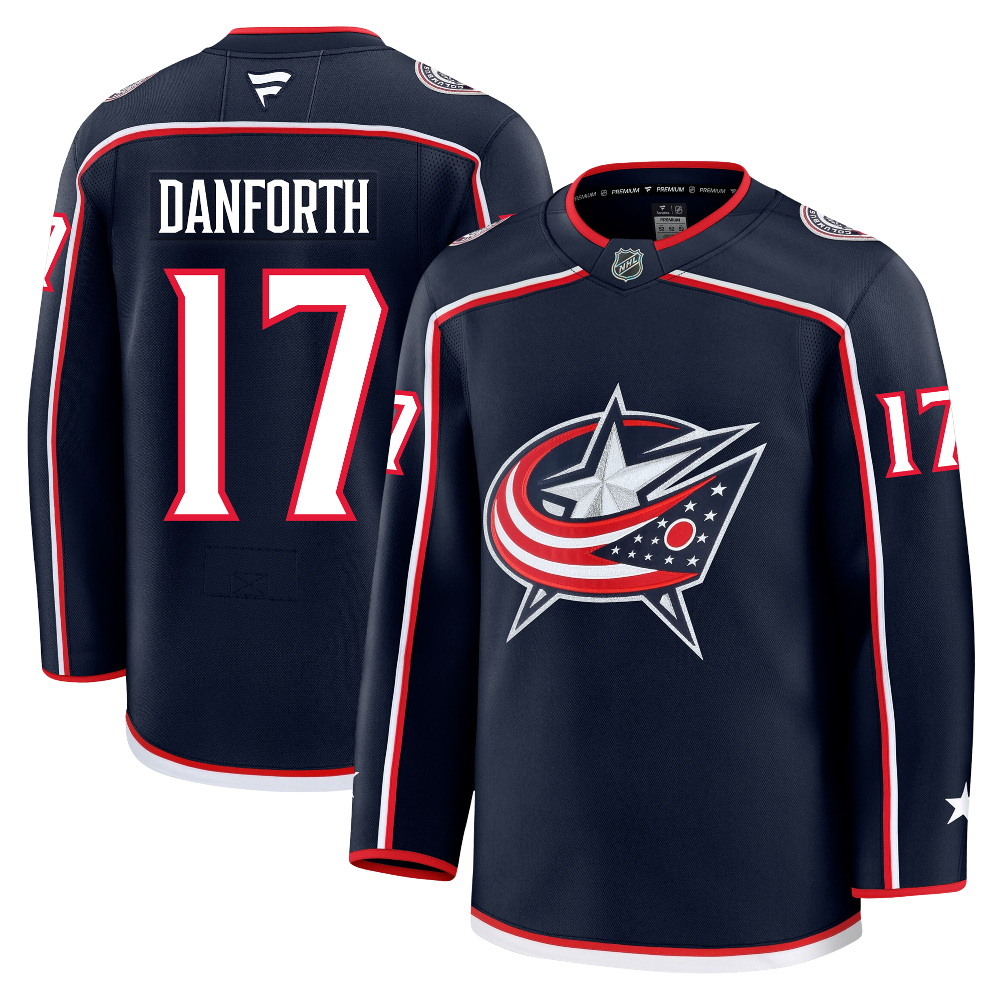 Justin Danforth Columbus Blue Jackets Fanatics Premium Home Jersey