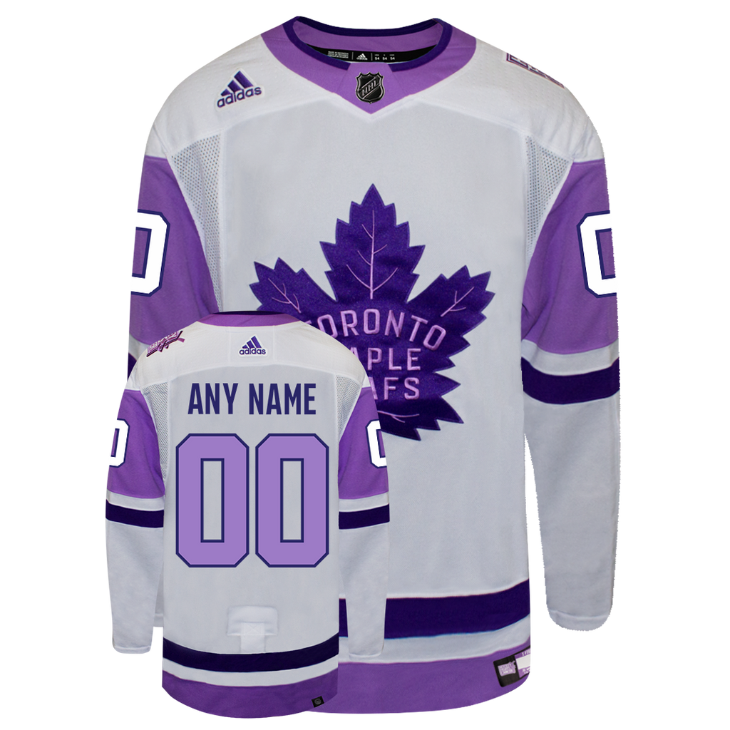 Customizable Toronto Maple Leafs Adidas Primegreen 2022 Hockey Fights Cancers Authentic Jersey