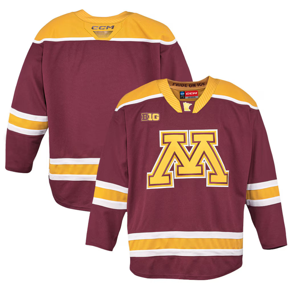 Minnesota Golden Gophers CCM Home Hockey Jersey – Maroon