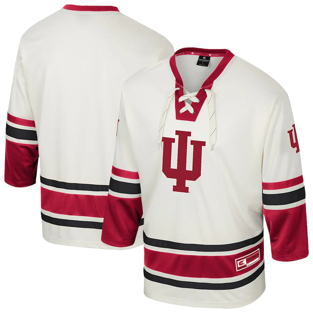 Indiana Hoosiers Colosseum Puck Proud Fashion Hockey Jersey - Cream