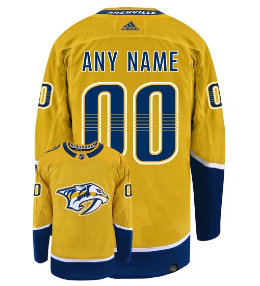 Customizable Nashville Predators Adidas Primegreen Authentic NHL Hockey Jersey