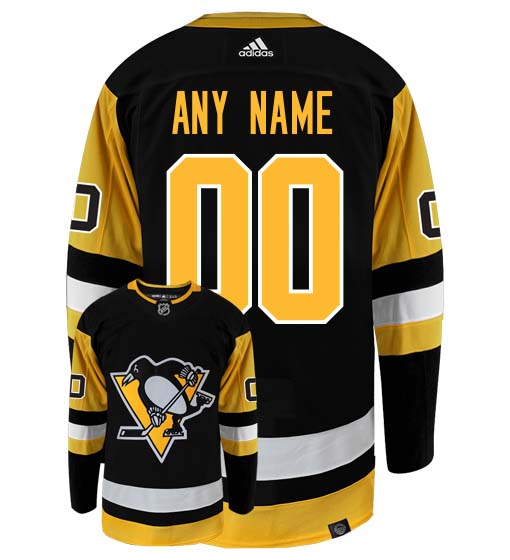 Customizable Pittsburgh Penguins Adidas Primegreen Authentic NHL Hockey Jersey