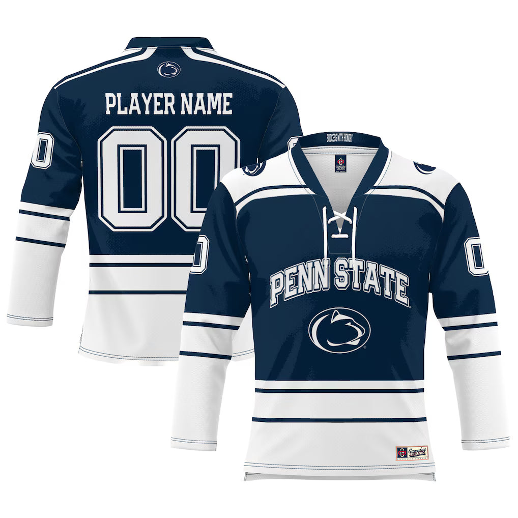 Penn State Nittany Lions GameDay Greats NIL Pick-A-Player Men's Hockey Lightweight Jersey - Navy